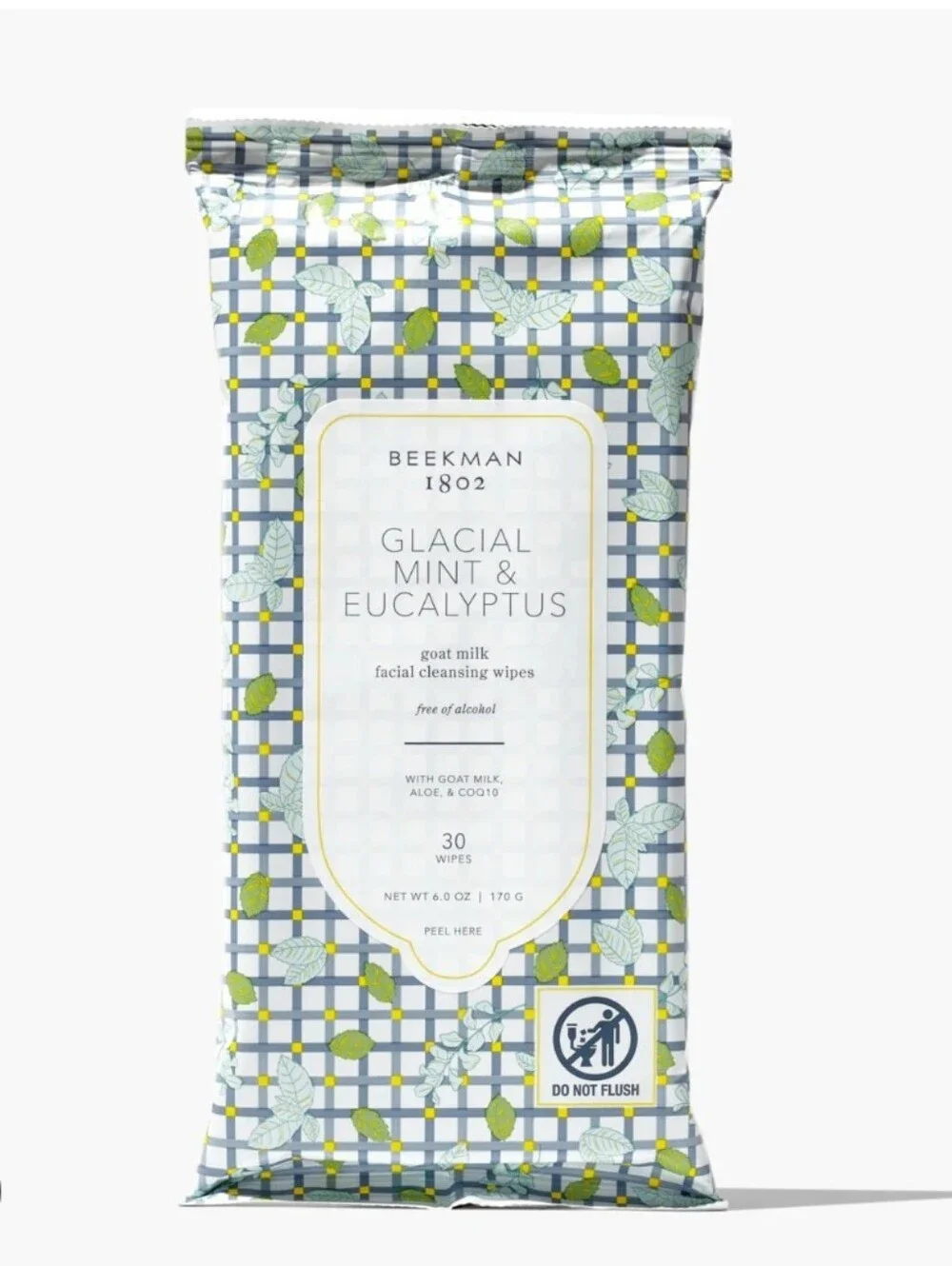 Beekman 1802 Glacial Mint & Eucalyptus Facial Cleansing Wipes